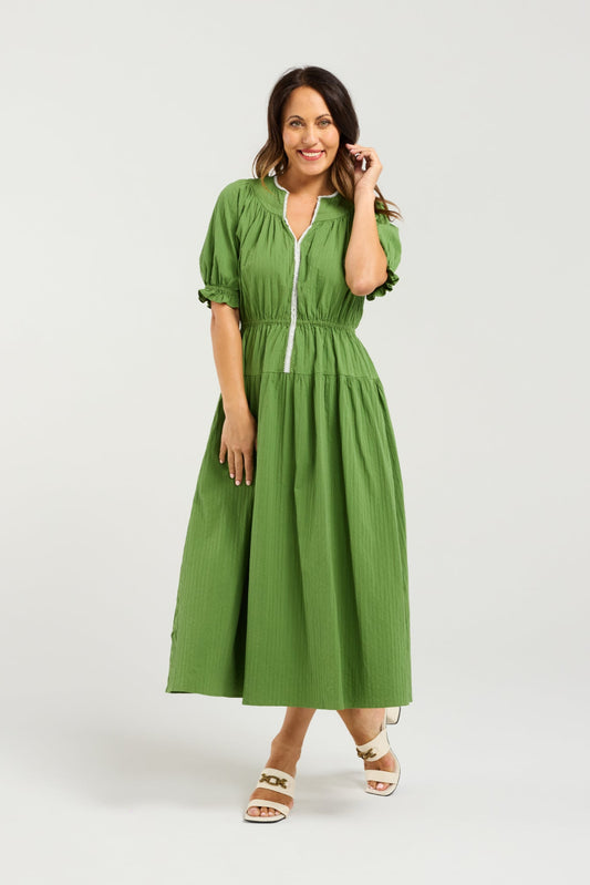 SEDUCE MATILDA DRESS - GREEN - THE VOGUE STORE