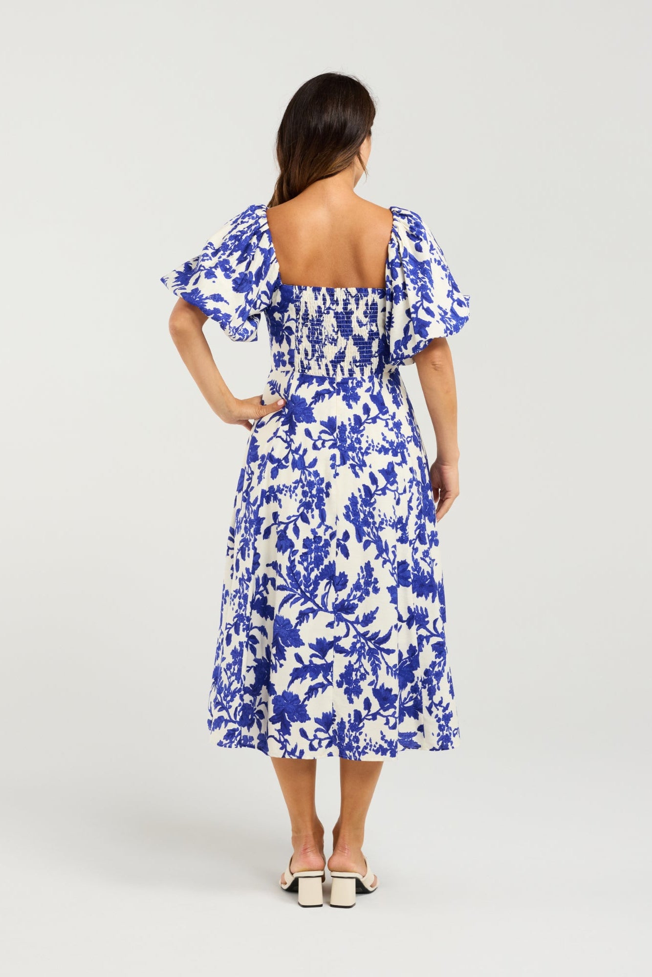 SEDUCE GABRIELLE DRESS - COBALT BLOSSOM - THE VOGUE STORE