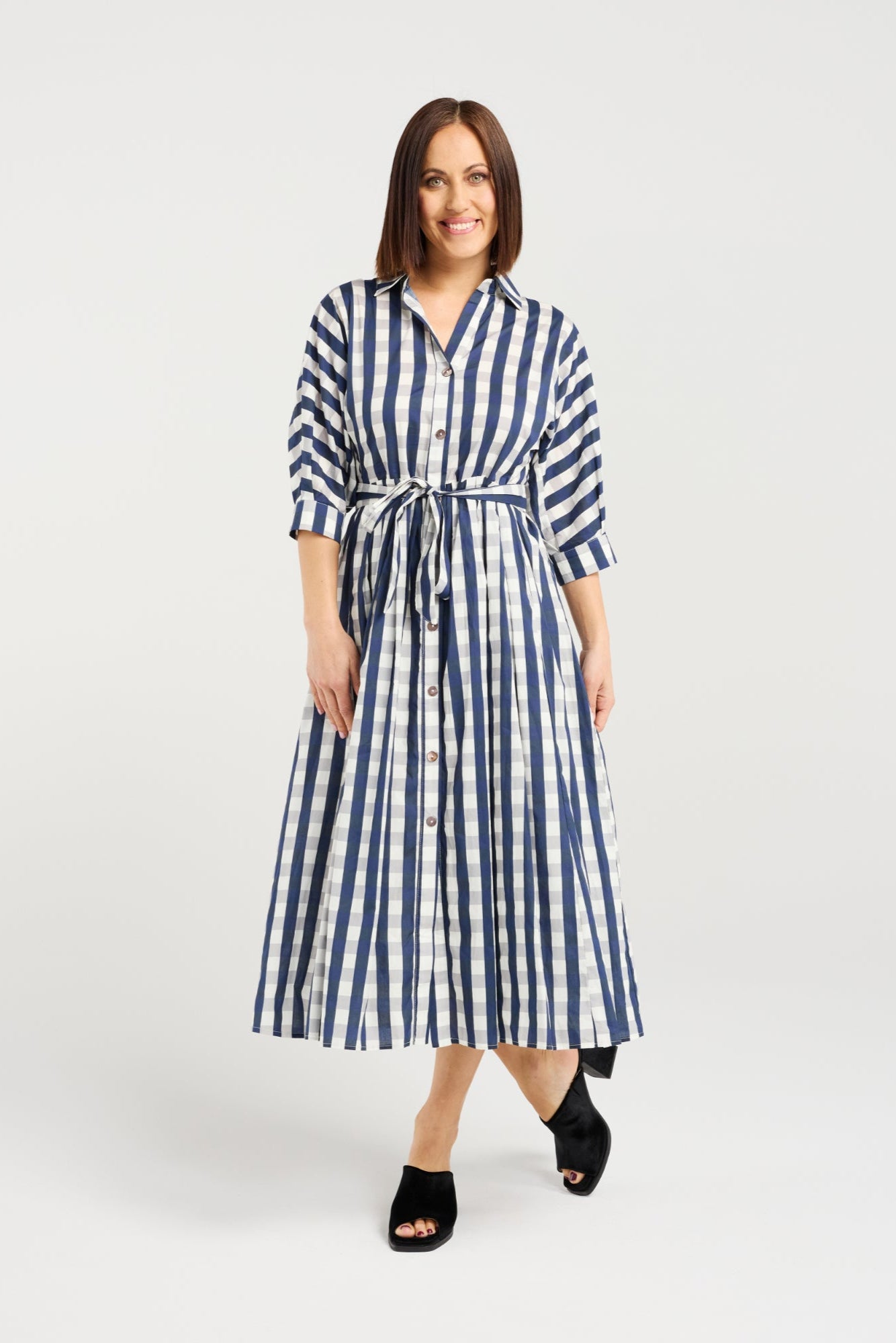 SEDUCE AVA DRESS - INK CHECK - THE VOGUE STORE