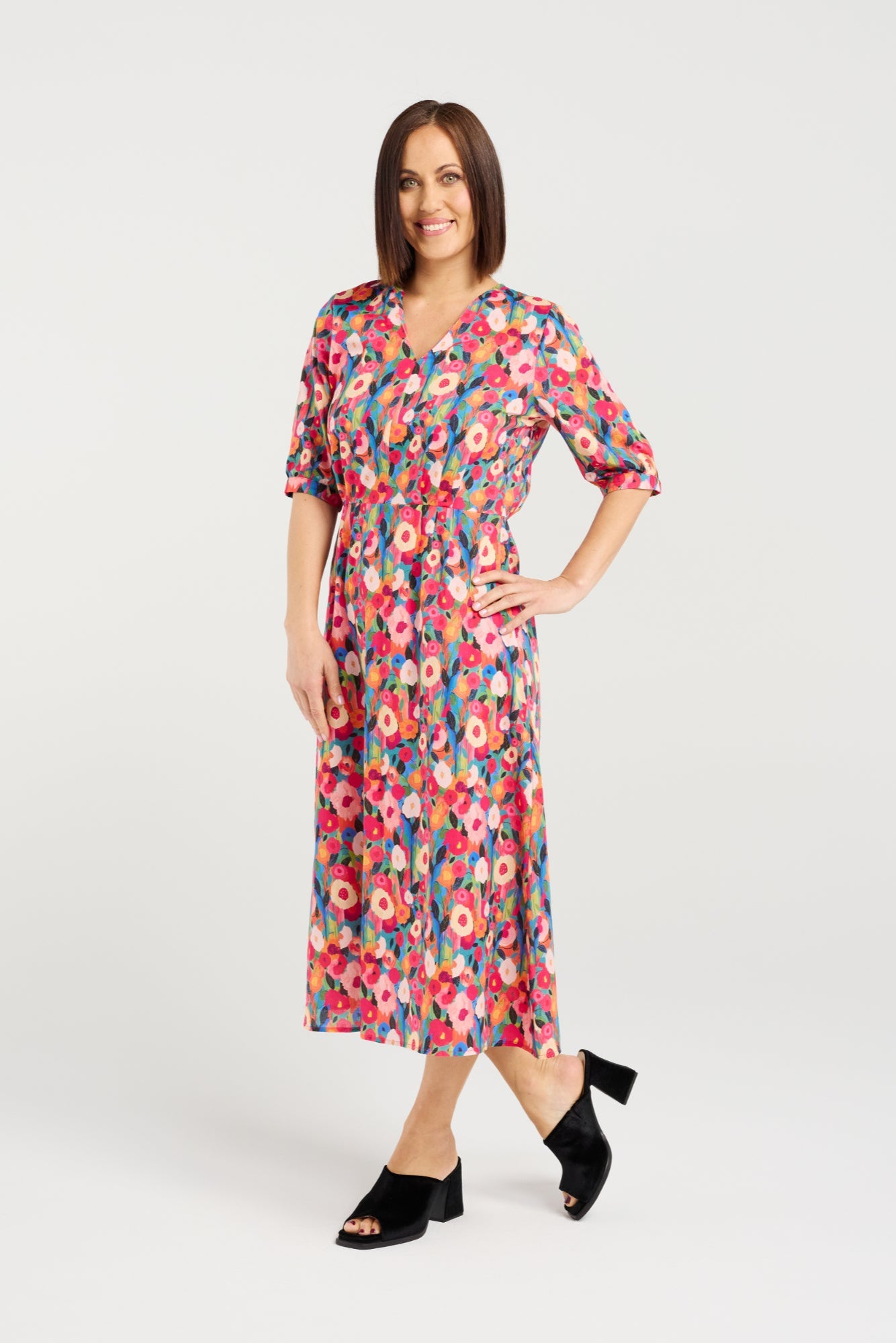 SEDUCE MARGOT DRESS - CANVAS BLOOM - THE VOGUE STORE