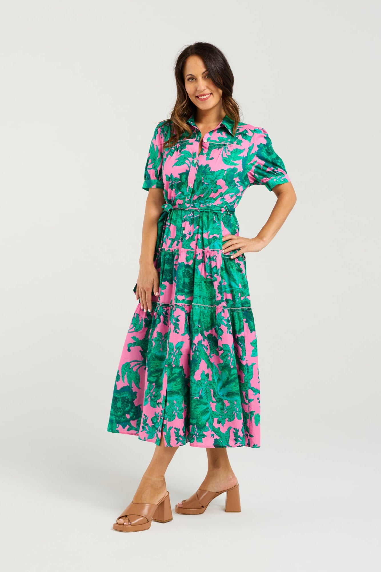 SEDUCE ELISE DRESS - PINK JUNGLE - THE VOGUE STORE