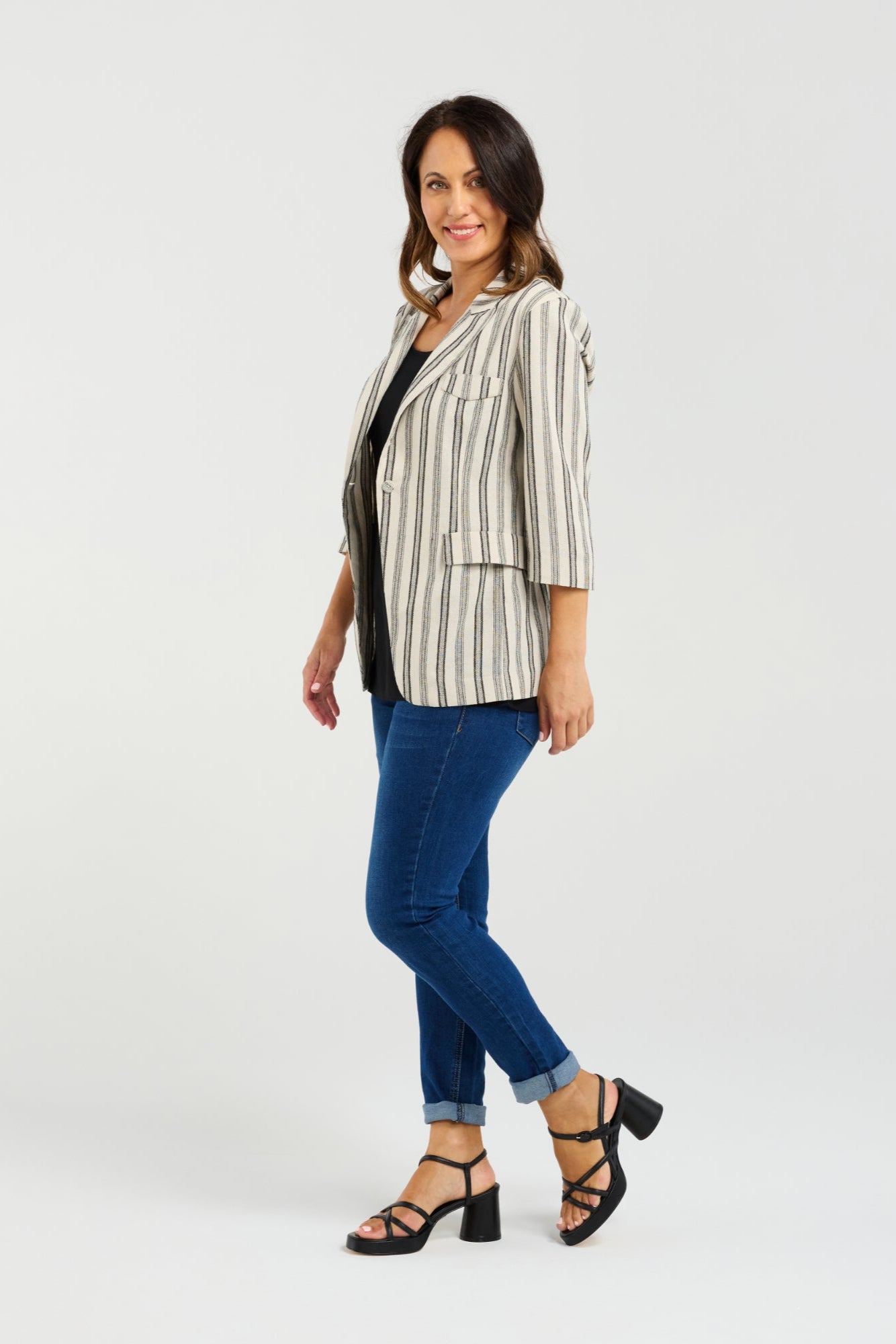 SEDUCE JOCELYN BLAZER - IVORY WEAVE - THE VOGUE STORE