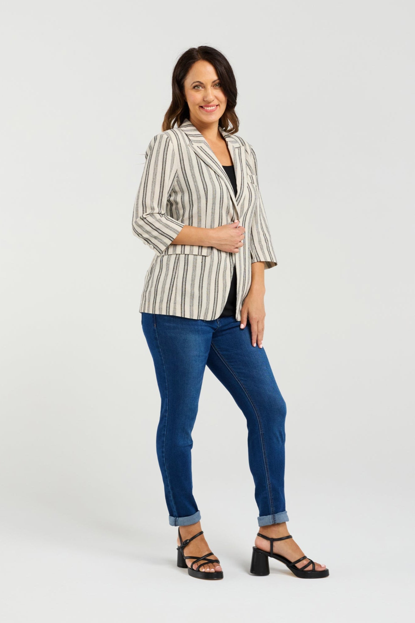 SEDUCE JOCELYN BLAZER - IVORY WEAVE - THE VOGUE STORE