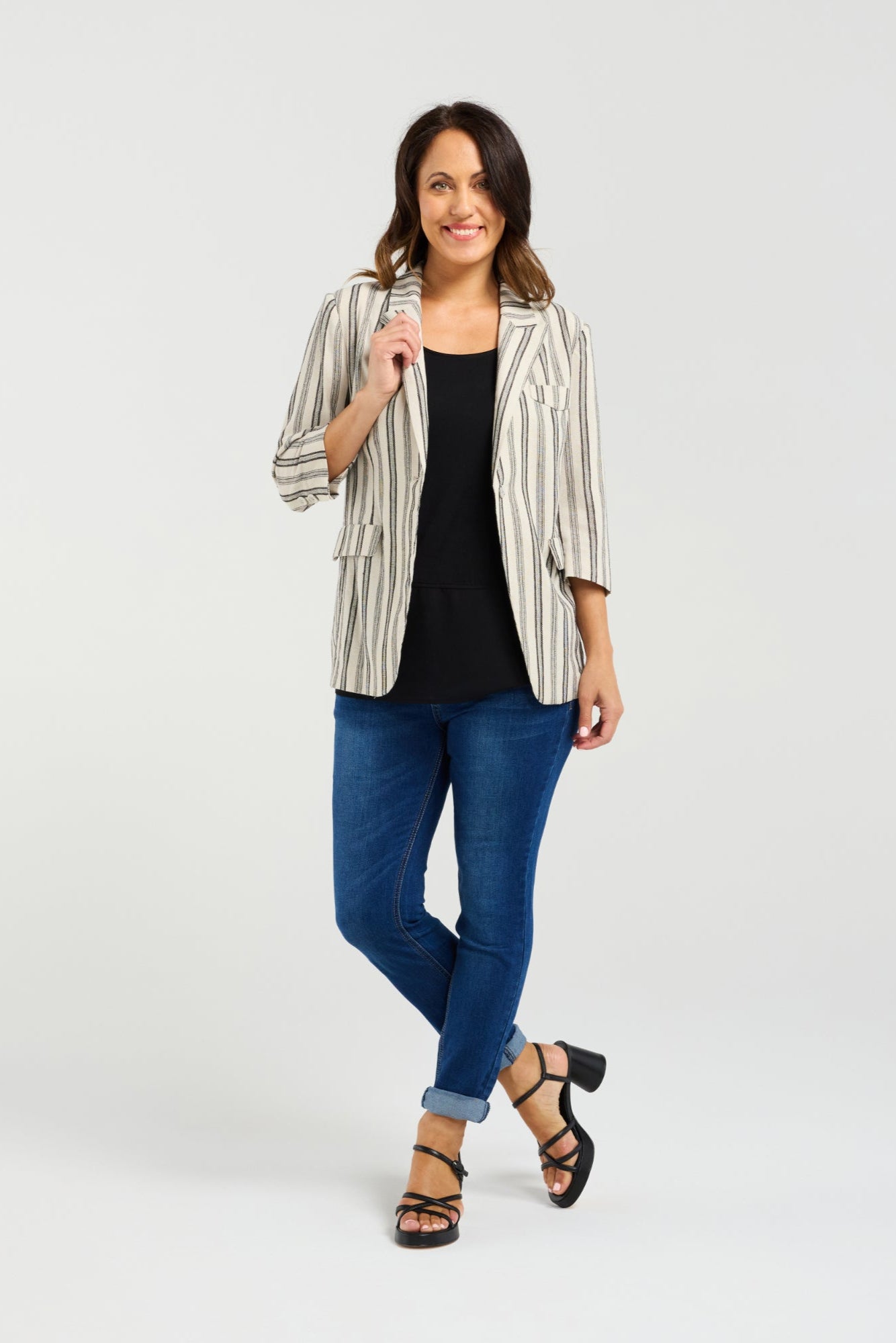 SEDUCE JOCELYN BLAZER - IVORY WEAVE - THE VOGUE STORE