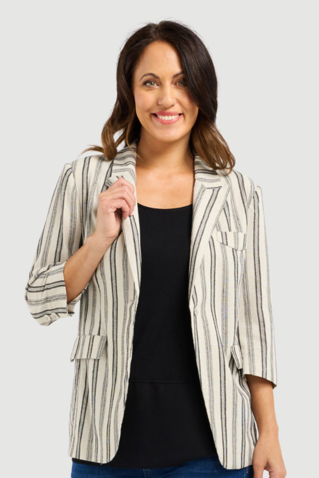 SEDUCE JOCELYN BLAZER - IVORY WEAVE - THE VOGUE STORE