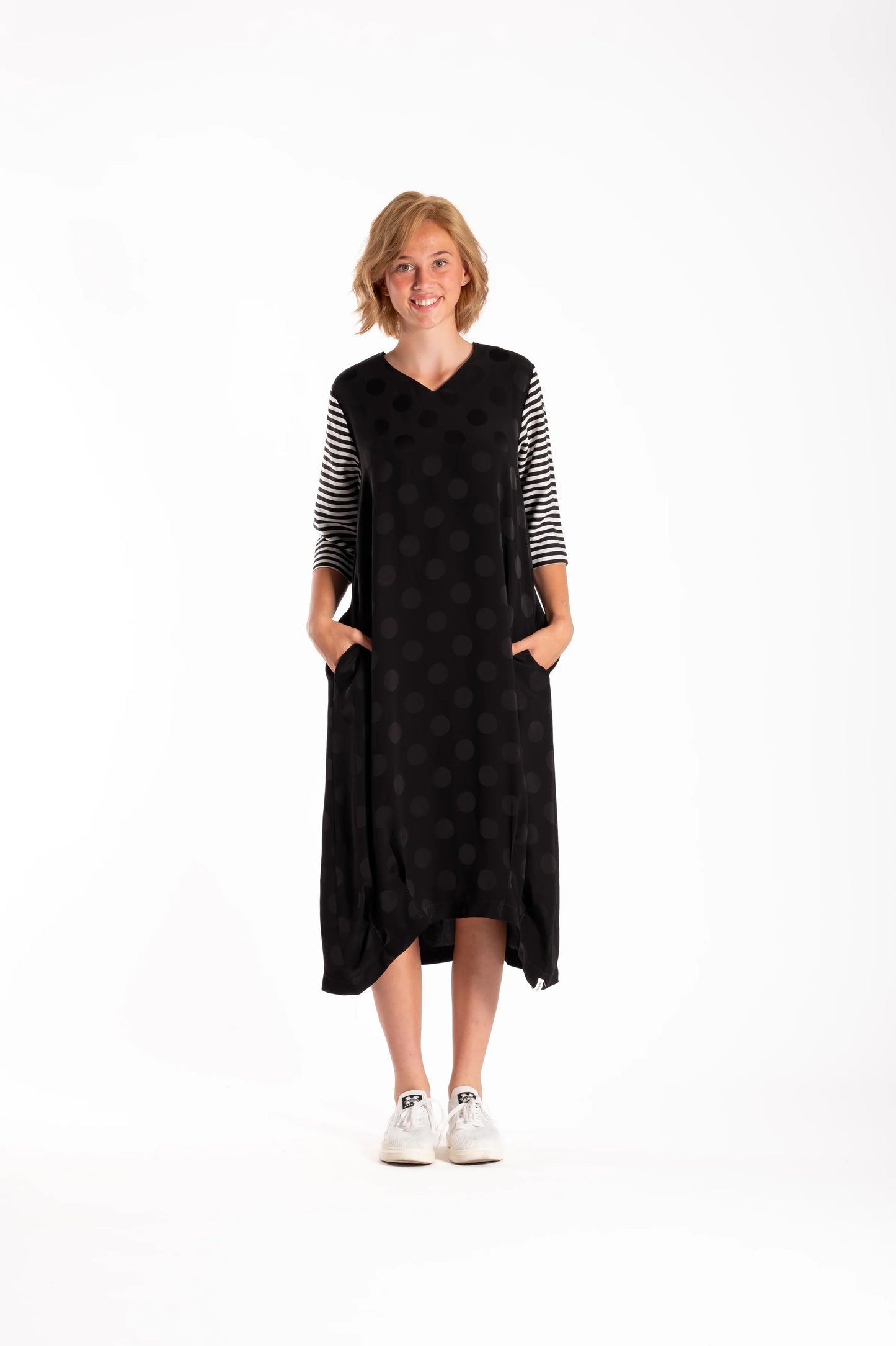 DEEANNE HOBBS BOBBI DRESS - SPOTTED STRIPES - THE VOGUE STORE