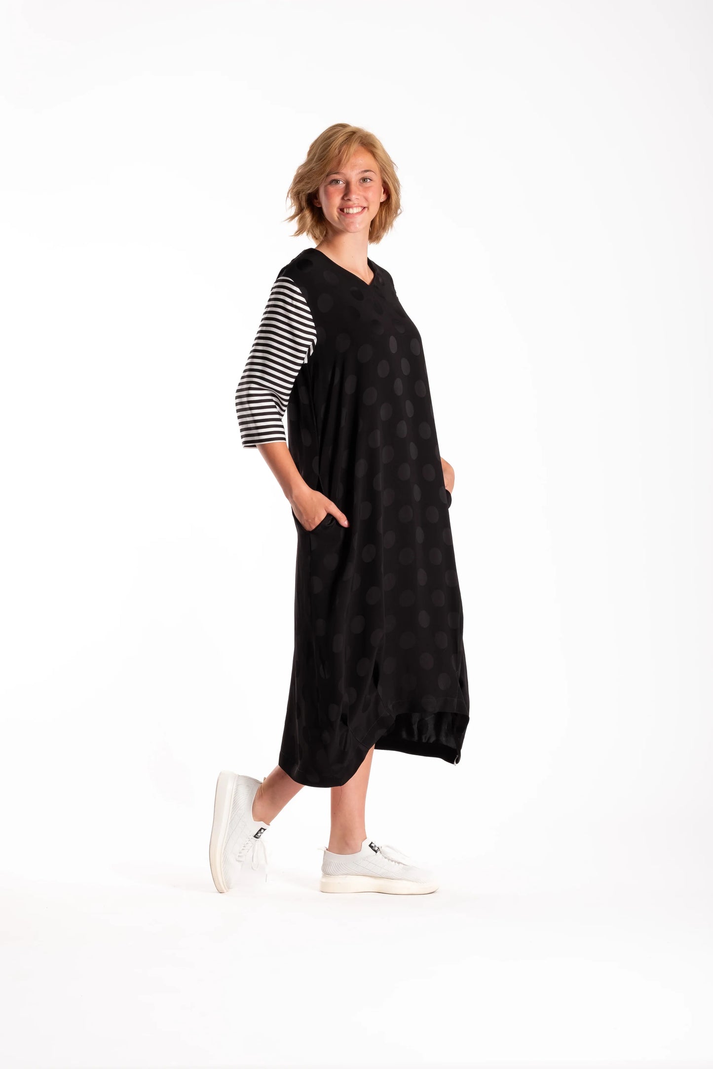 DEEANNE HOBBS BOBBI DRESS - SPOTTED STRIPES - THE VOGUE STORE