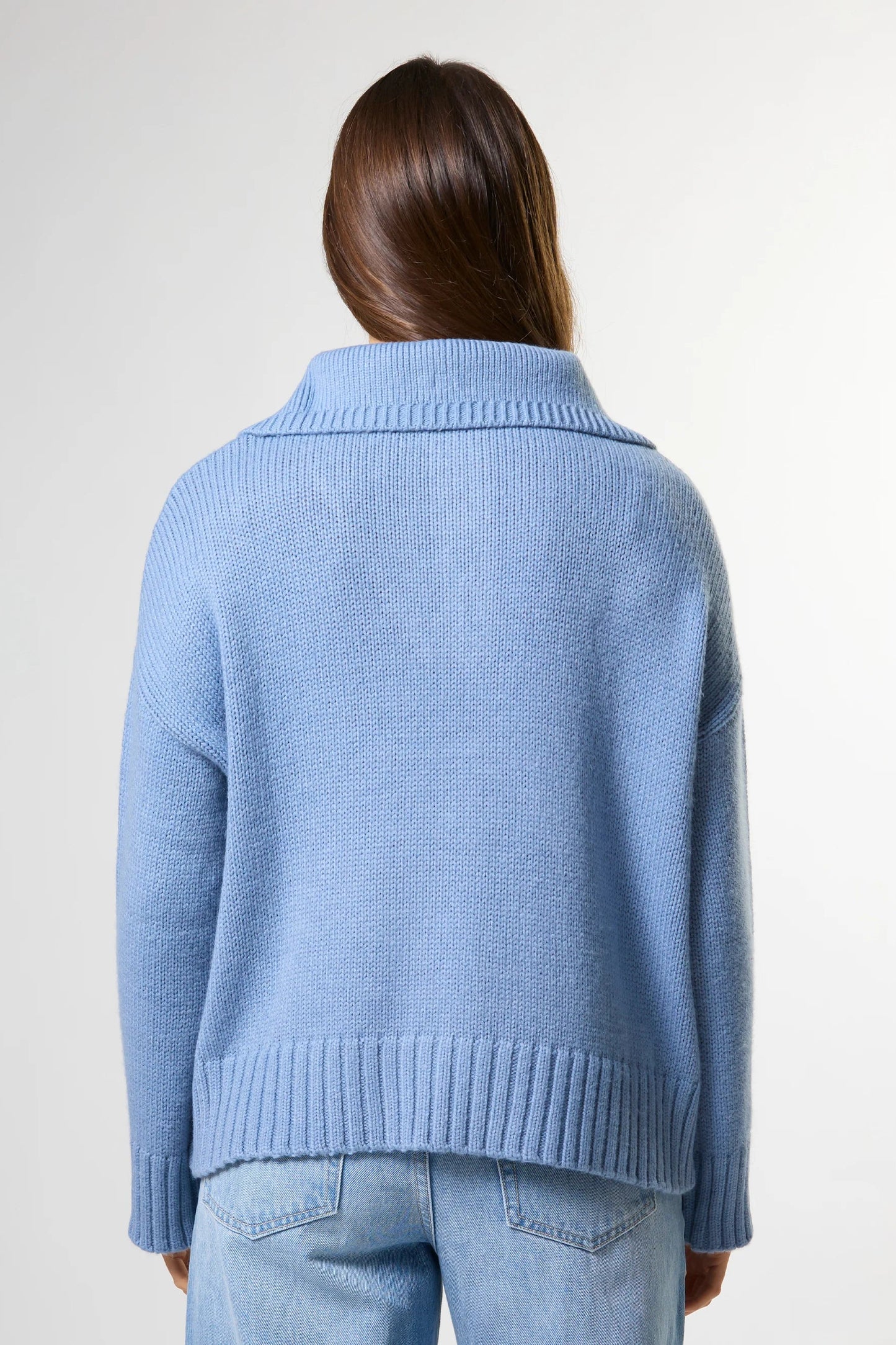 STELLA + GEMMA CORY ZIP KNIT - GLACIER BLUE - THE VOGUE STORE
