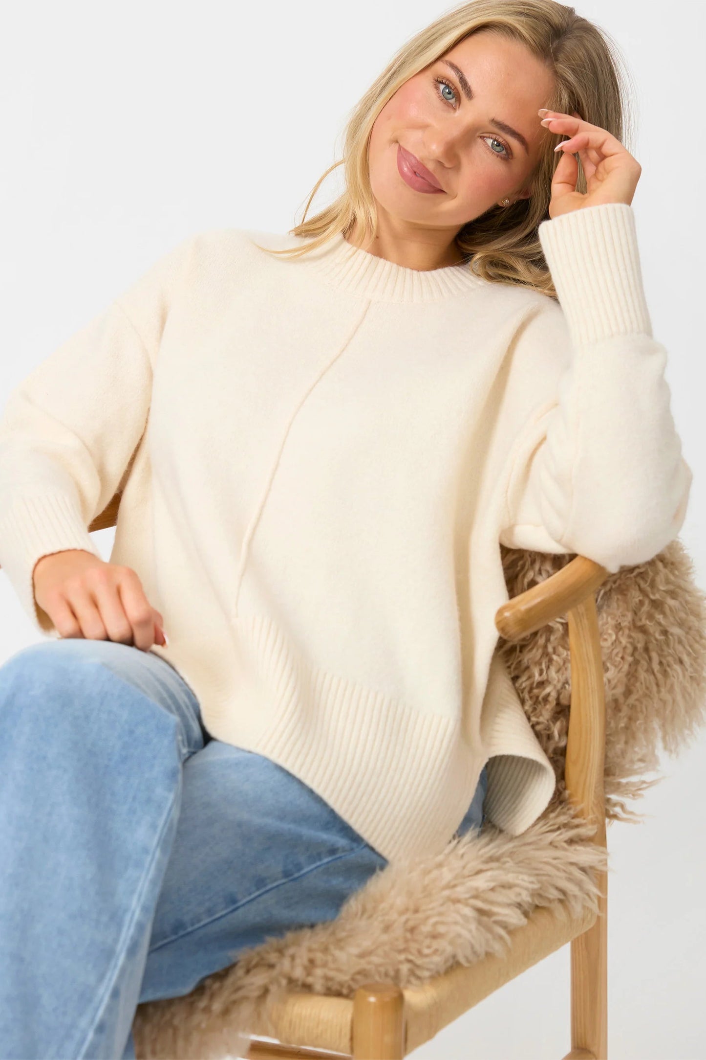 STELLA + GEMMA PIETER KNIT - IVORY - THE VOGUE STORE