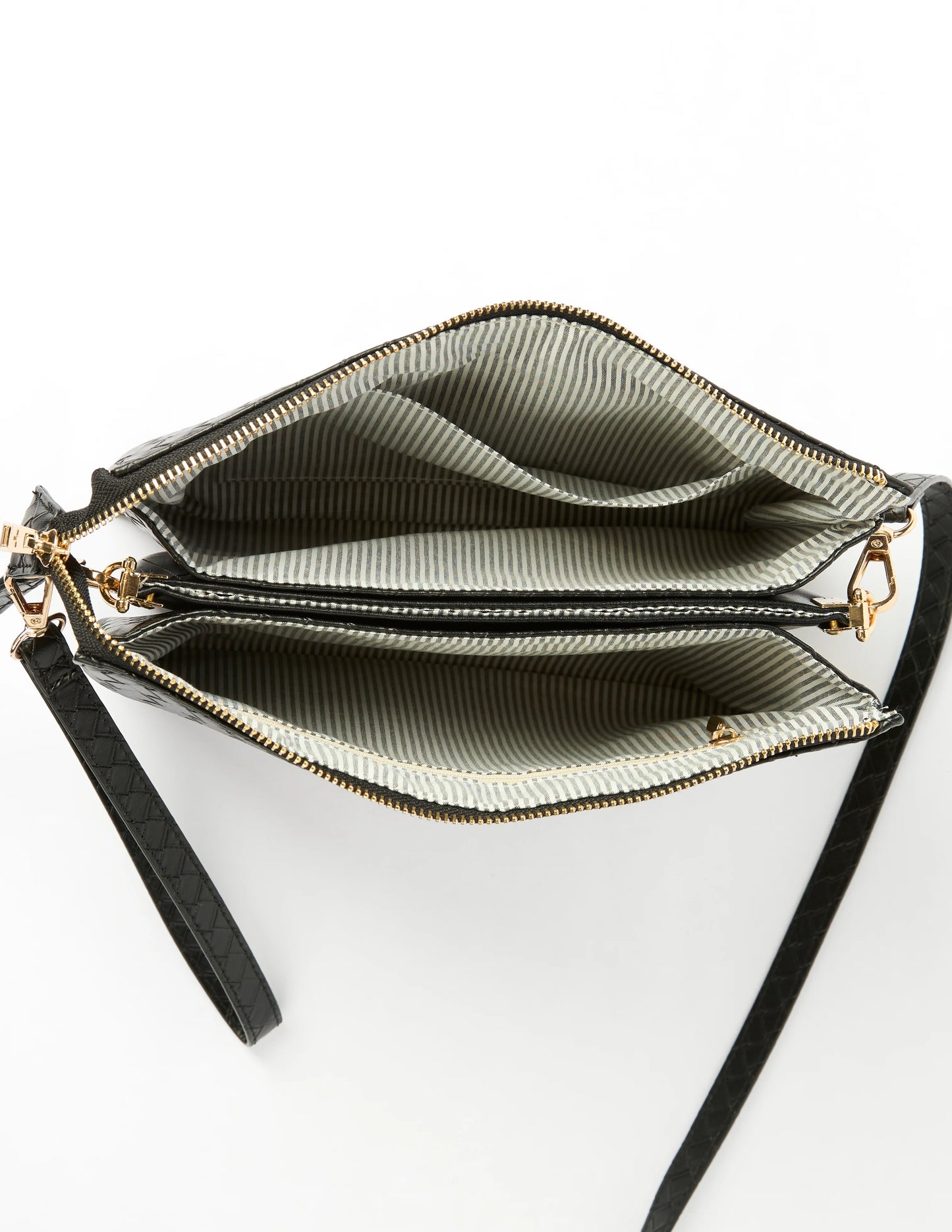 STELLA + GEMMA FRANKIE BAG - WOVEN BLACK - THE VOGUE STORE