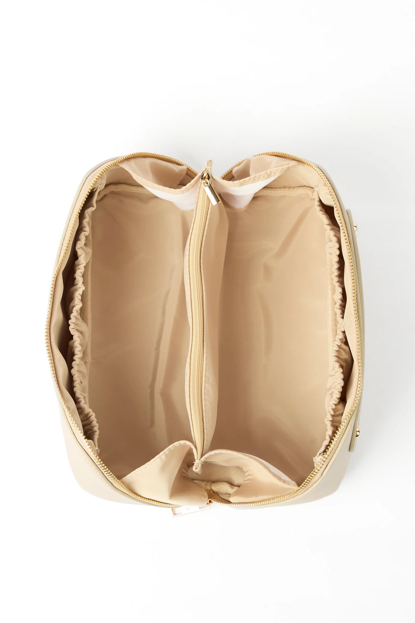 STELLA + GEMMA VOYAGE COSMETIC BAG - OAT MILK - THE VOGUE STORE