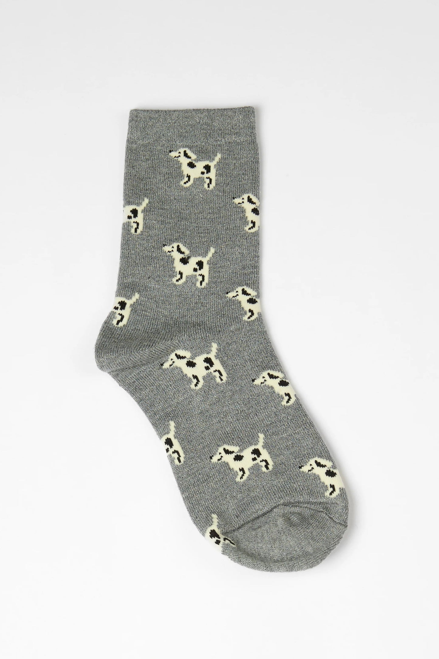 STELLA + GEMMA SOCKS GREY WITH DOGS - THE VOGUE STORE