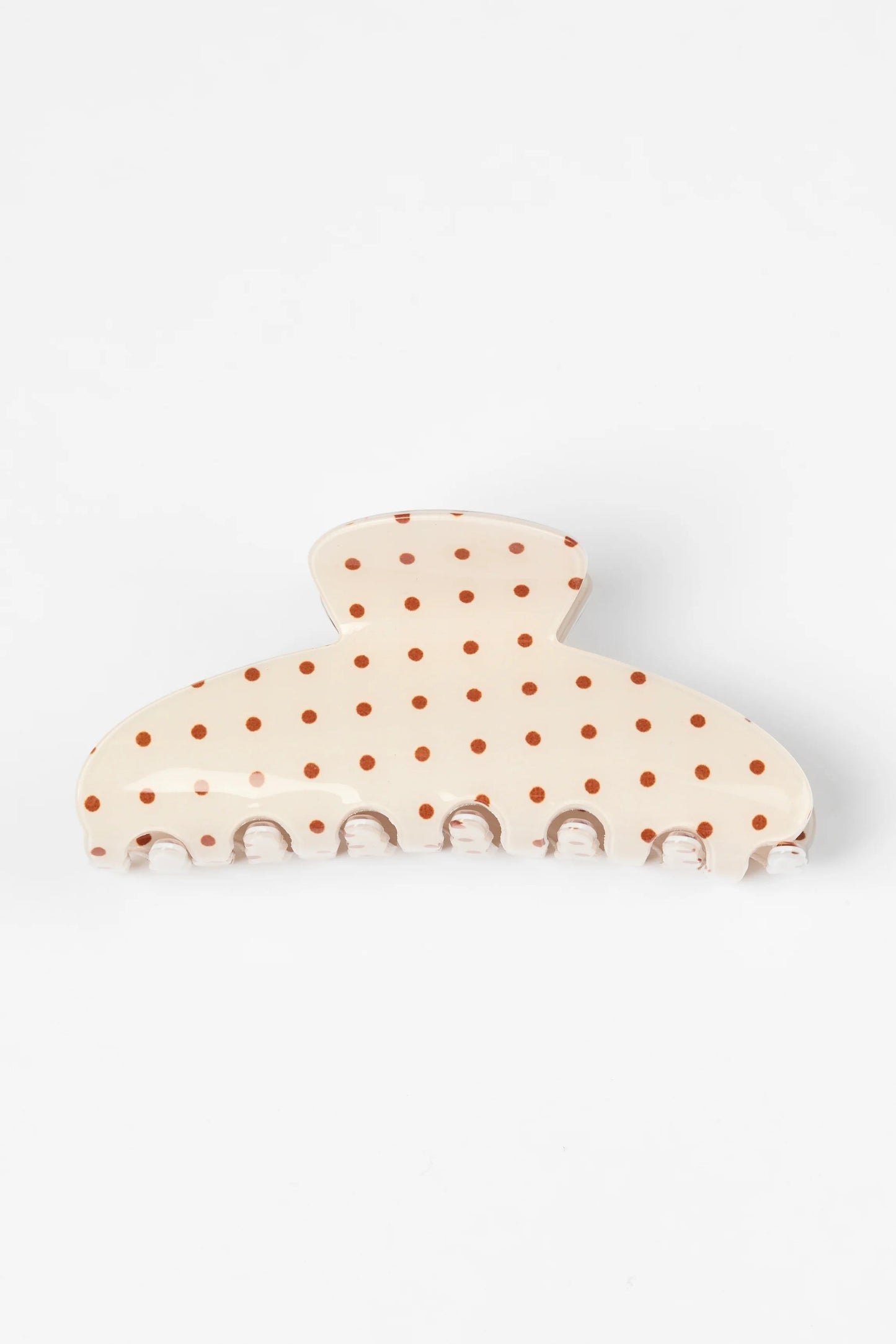 STELLA + GEMMA HAIR CLAW CREAM WITH MINI BROWN DOTS - THE VOGUE STORE