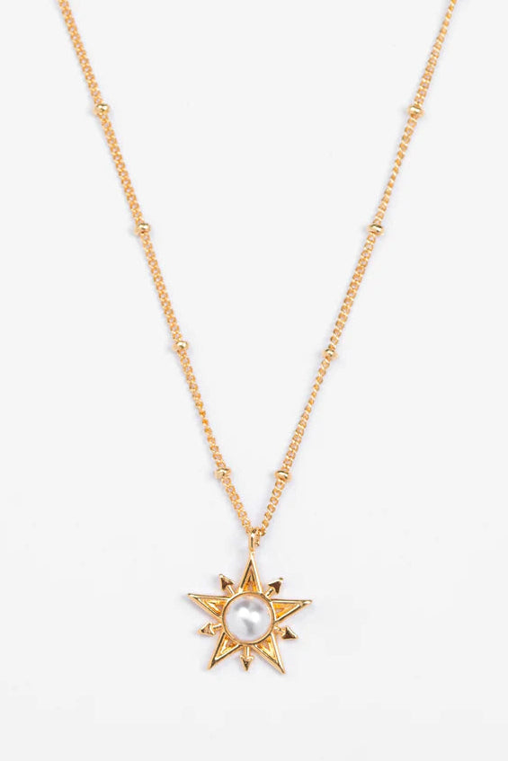 STELLA + GEMMA NECKLACE - GOLD STAR/ARROWS WITH PEARL - THE VOGUE STORE