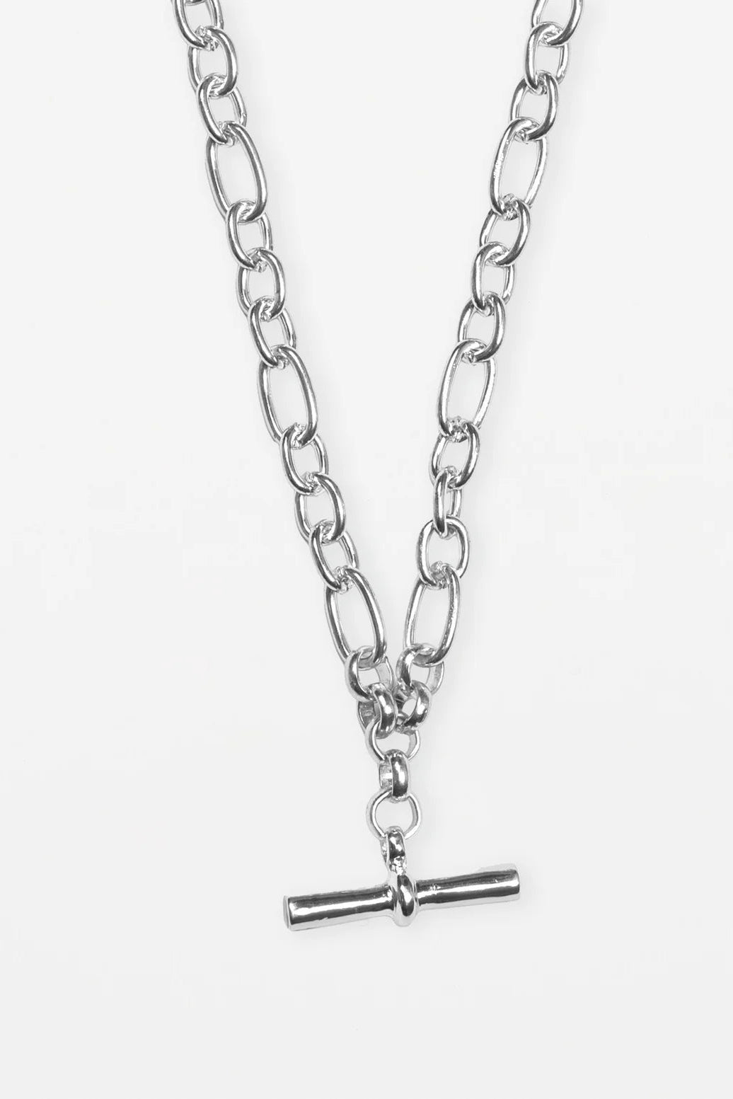 STELLA + GEMMA NECKLACE - SILVER CHUNKY FOB - THE VOGUE STORE