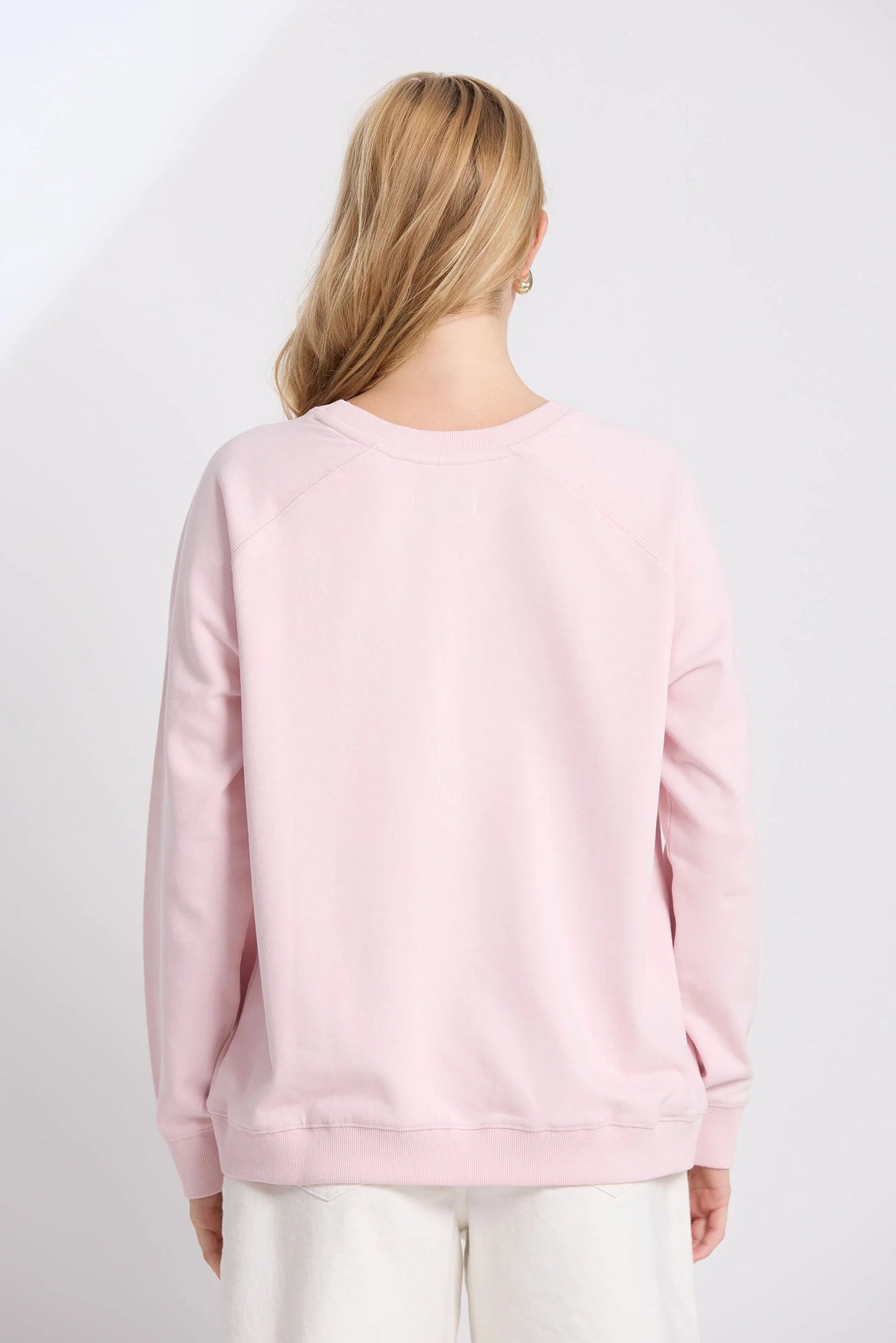 STELLA + GEMMA CLASSIC SWEAT EMBROIDERED LOGO - PINK TULLE - THE VOGUE STORE