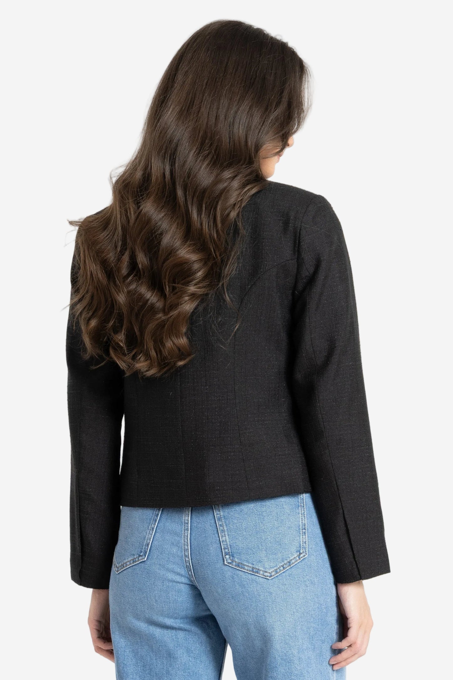 SEEKING LOLA AUDREY BLAZER - BLACK SHIMMER - THE VOGUE STORE