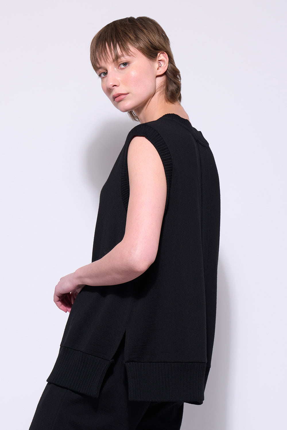 NERIS BACK STORY VEST - BLACK - THE VOGUE STORE