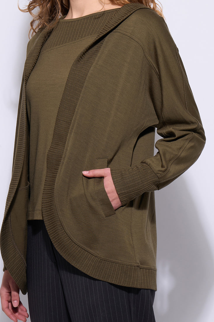 NERIS THE WEEKENDER MERINO - PESTO - THE VOGUE STORE