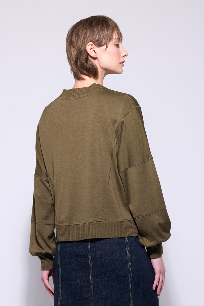 NERIS FLIGHT PLAN MERINO - PESTO - THE VOGUE STORE