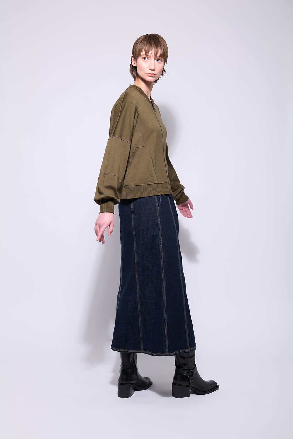 NERIS FLIGHT PLAN MERINO - PESTO - THE VOGUE STORE