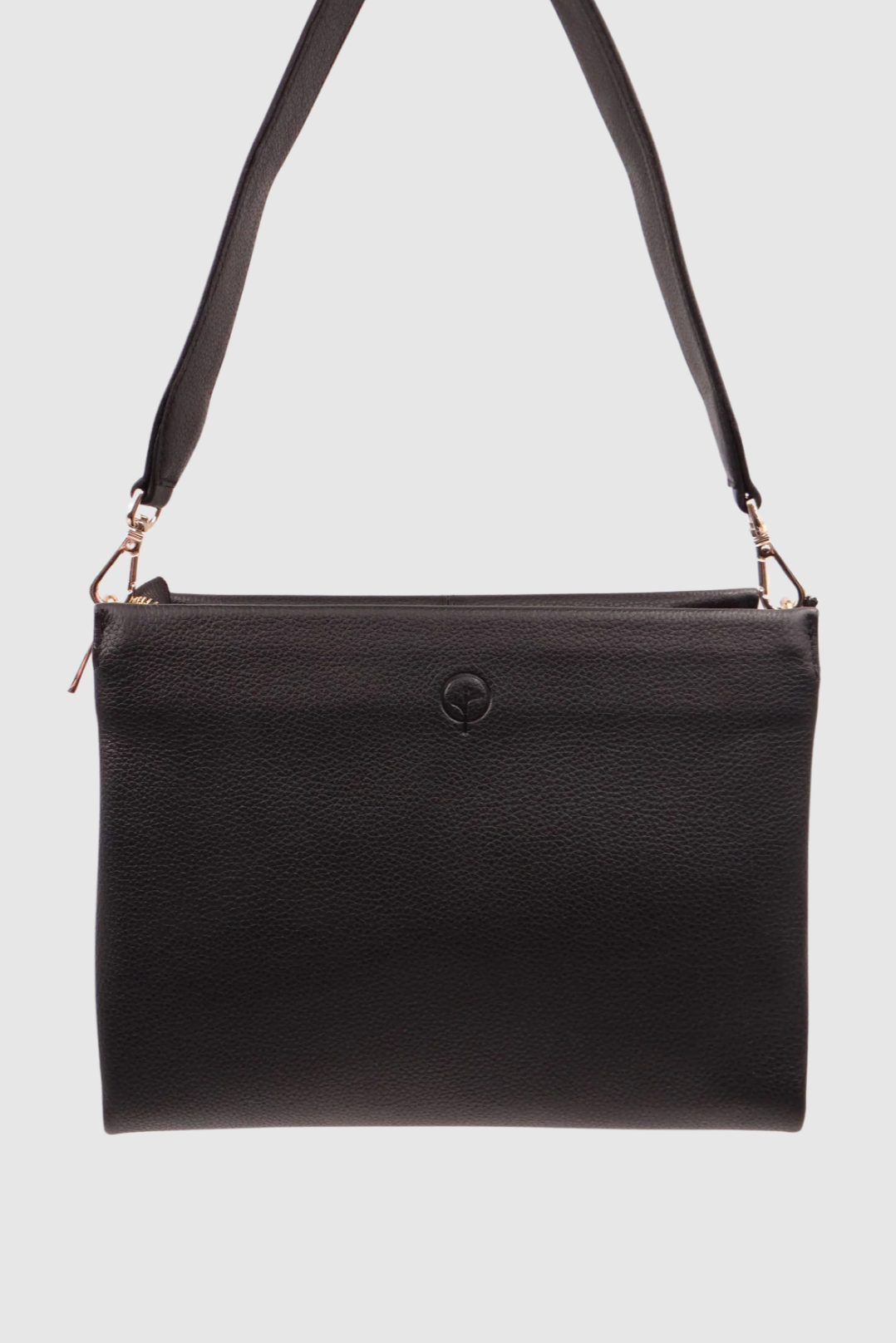 SECOND NATURE MEDIUM CROSS BODY BAG WITH SHOULDER STRAP - BLACK - THE VOGUE STORE