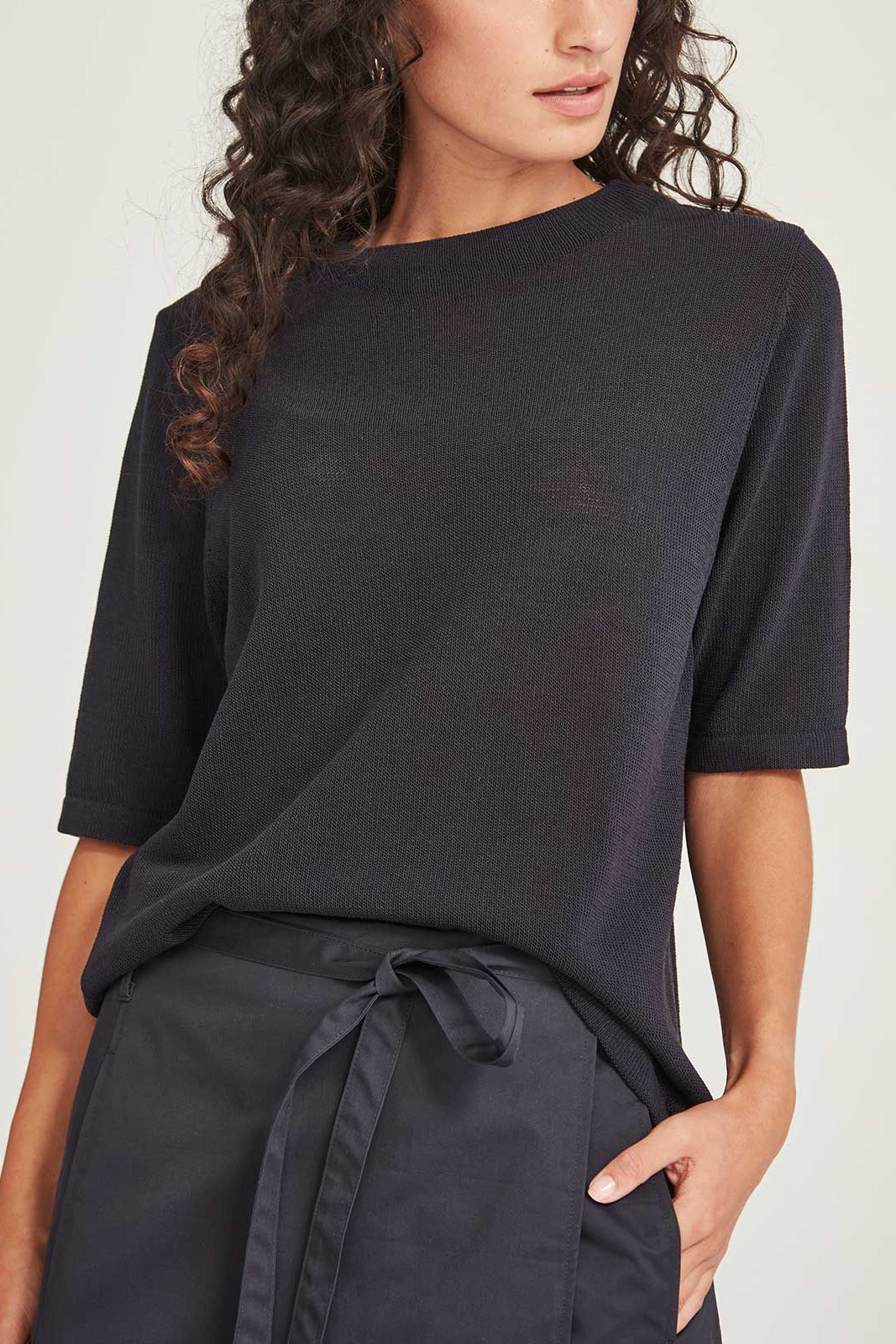 SILLS ECHO KNIT TEE - FRENCH NAVY - THE VOGUE STORE