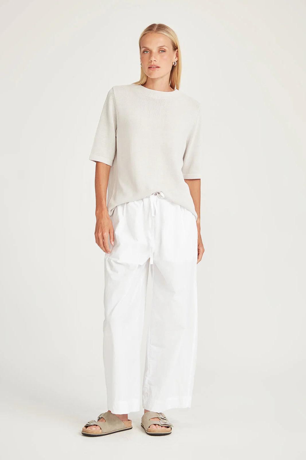 SILLS ECHO KNIT TEE- PUMICE - THE VOGUE STORE