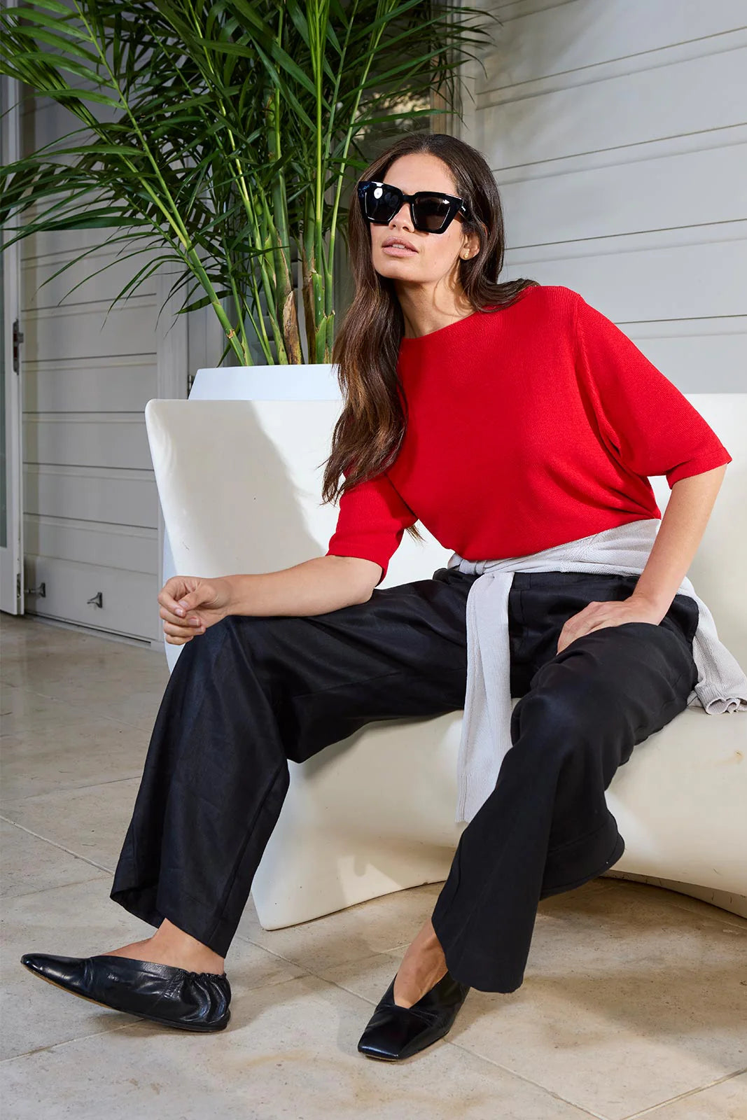 SILLS ECHO KNIT TEE - SCARLETT - THE VOGUE STORE