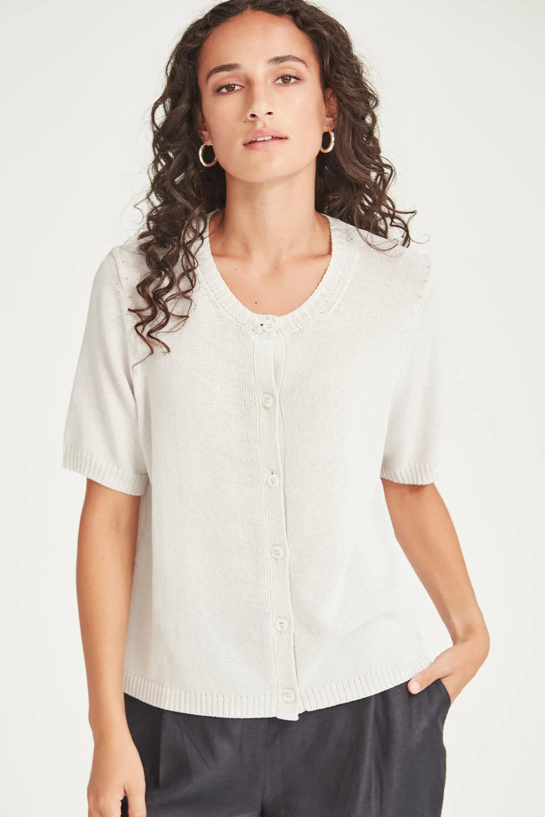 SILLS OTTO CARDIGAN - PUMICE - THE VOGUE STORE