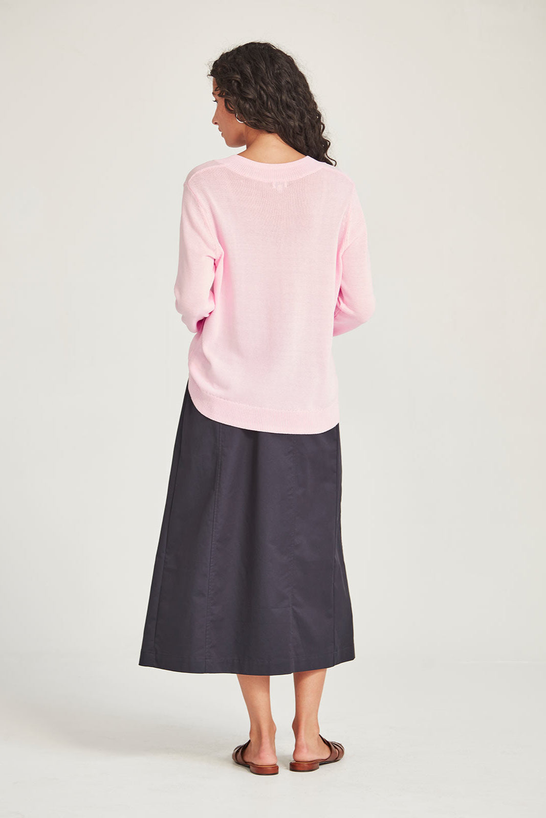 SILLS CARNIVAL V NECK SWEATER - PINK SORBET - THE VOGUE STORE