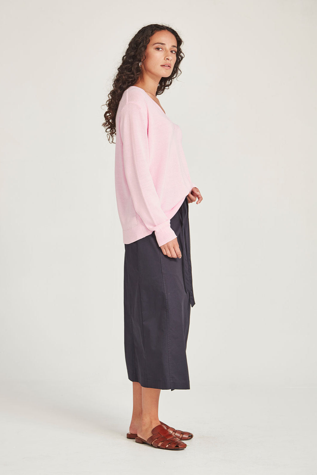 SILLS CARNIVAL V NECK SWEATER - PINK SORBET - THE VOGUE STORE