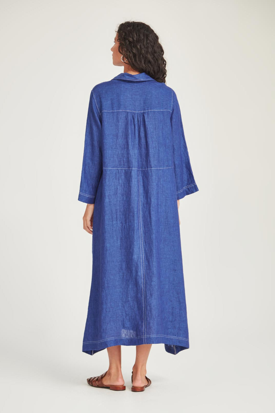 SILLS SOPHIA LINEN SHIRTDRESS - IRIS - THE VOGUE STORE