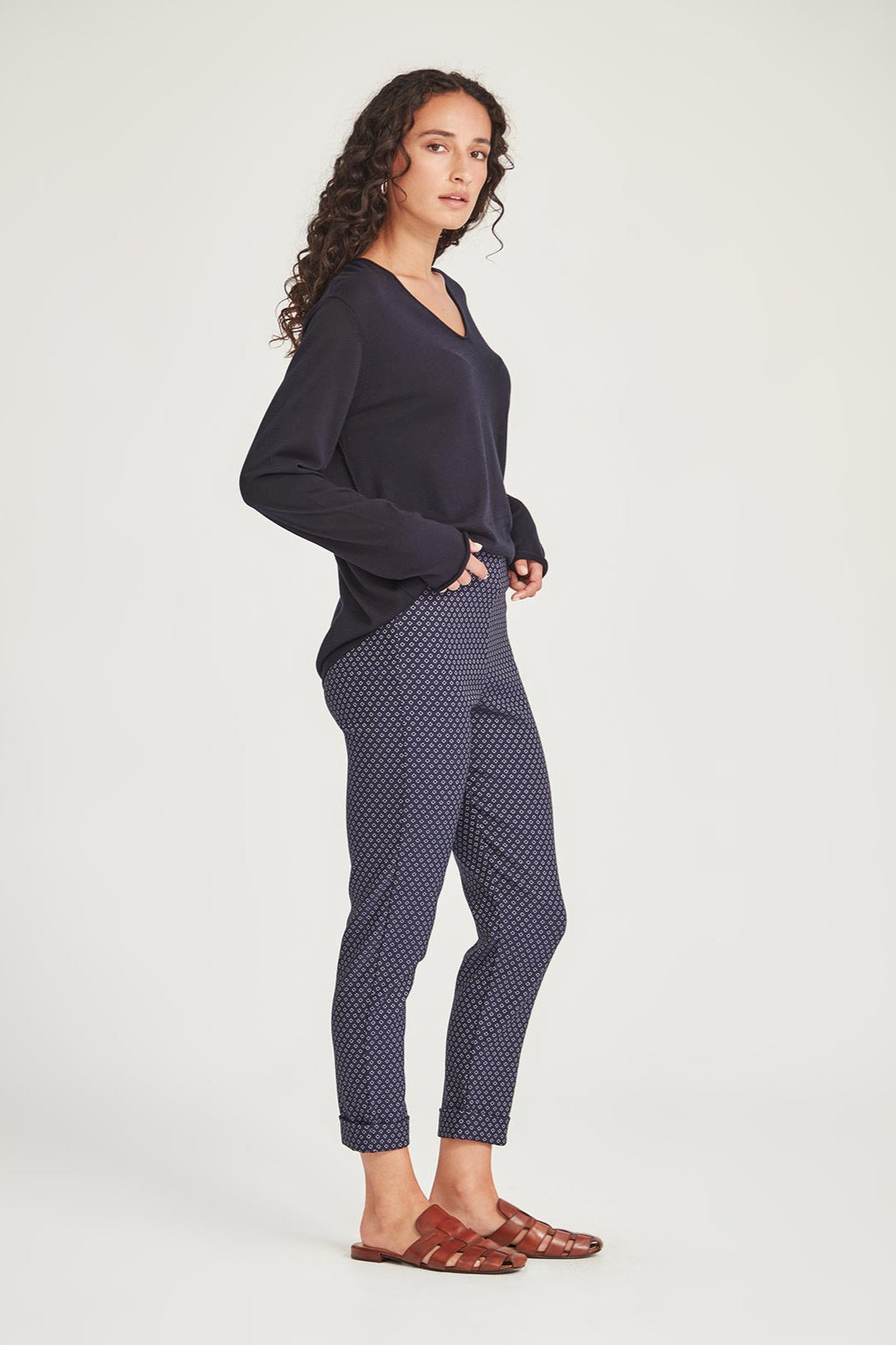 SILLS RENATA SPOT HEPBURN PANT - NAVY SPOT - THE VOGUE STORE