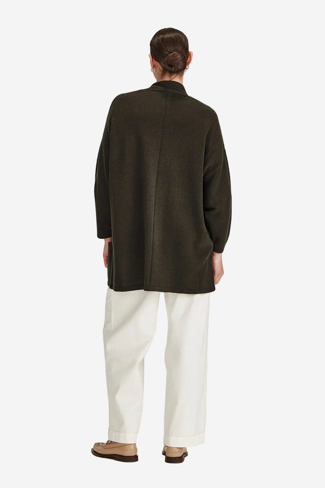 SILLS MORRISSEY DRAPE CARDIGAN - KHAKI - THE VOGUE STORE