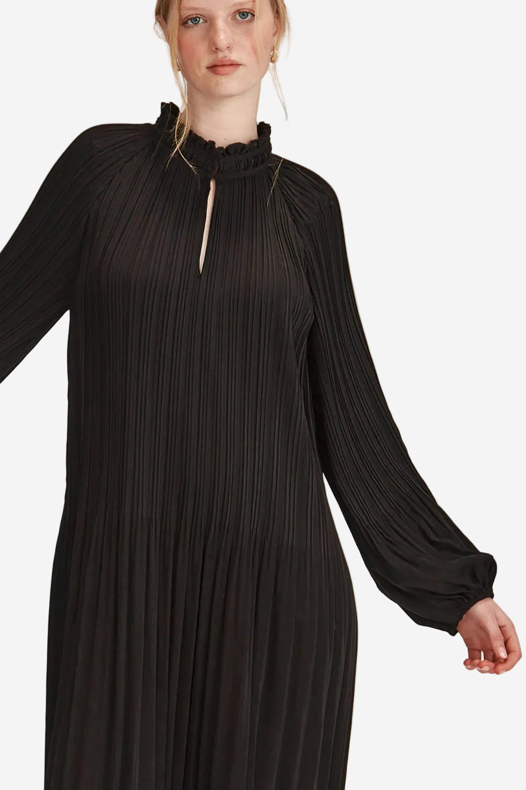 SILLS JOJO PLEAT DRESS - BLACK - THE VOGUE STORE