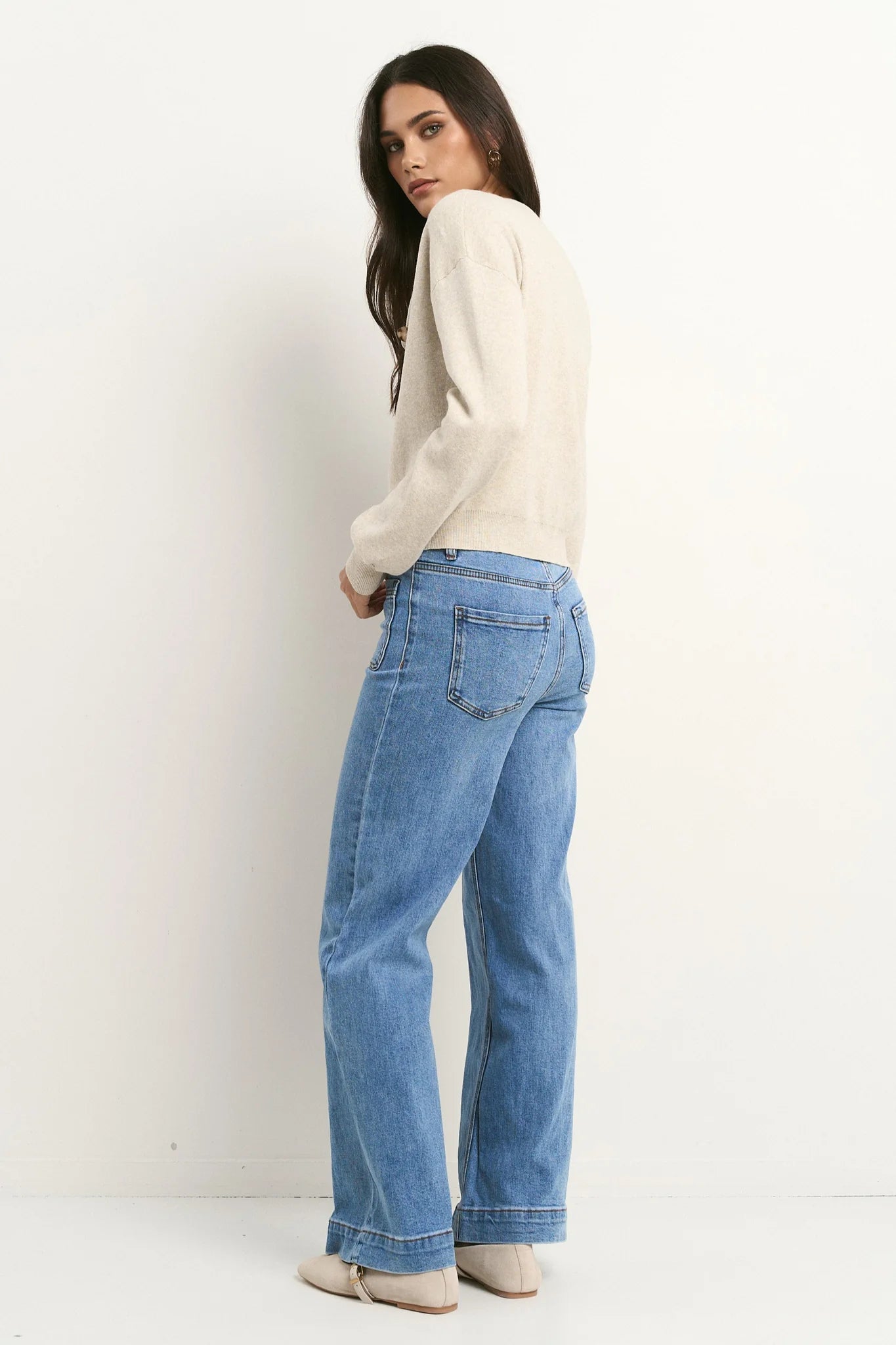 IVY + JACK SOLAR OAT COTTON FINE KNIT CREW CARDIGAN  - THE VOGUE STORE