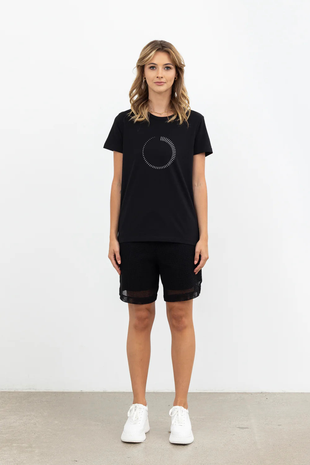STYLE X LAB TIMER TEE - BLACK/WHITE PRINT - THE VOGUE STORE