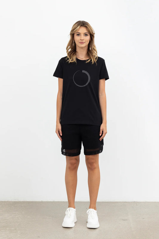 STYLE X LAB TIMER TEE - BLACK/WHITE PRINT - THE VOGUE STORE
