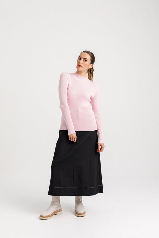 THING THING MOCK NECK LONG SLEEVE - BLUSH - THE VOGUE STORE