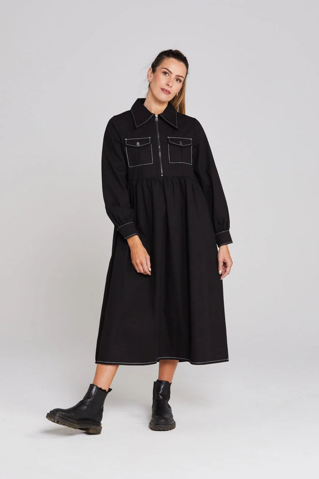 THING THING DELPHI DRESS - BLACK - THE VOGUE STORE