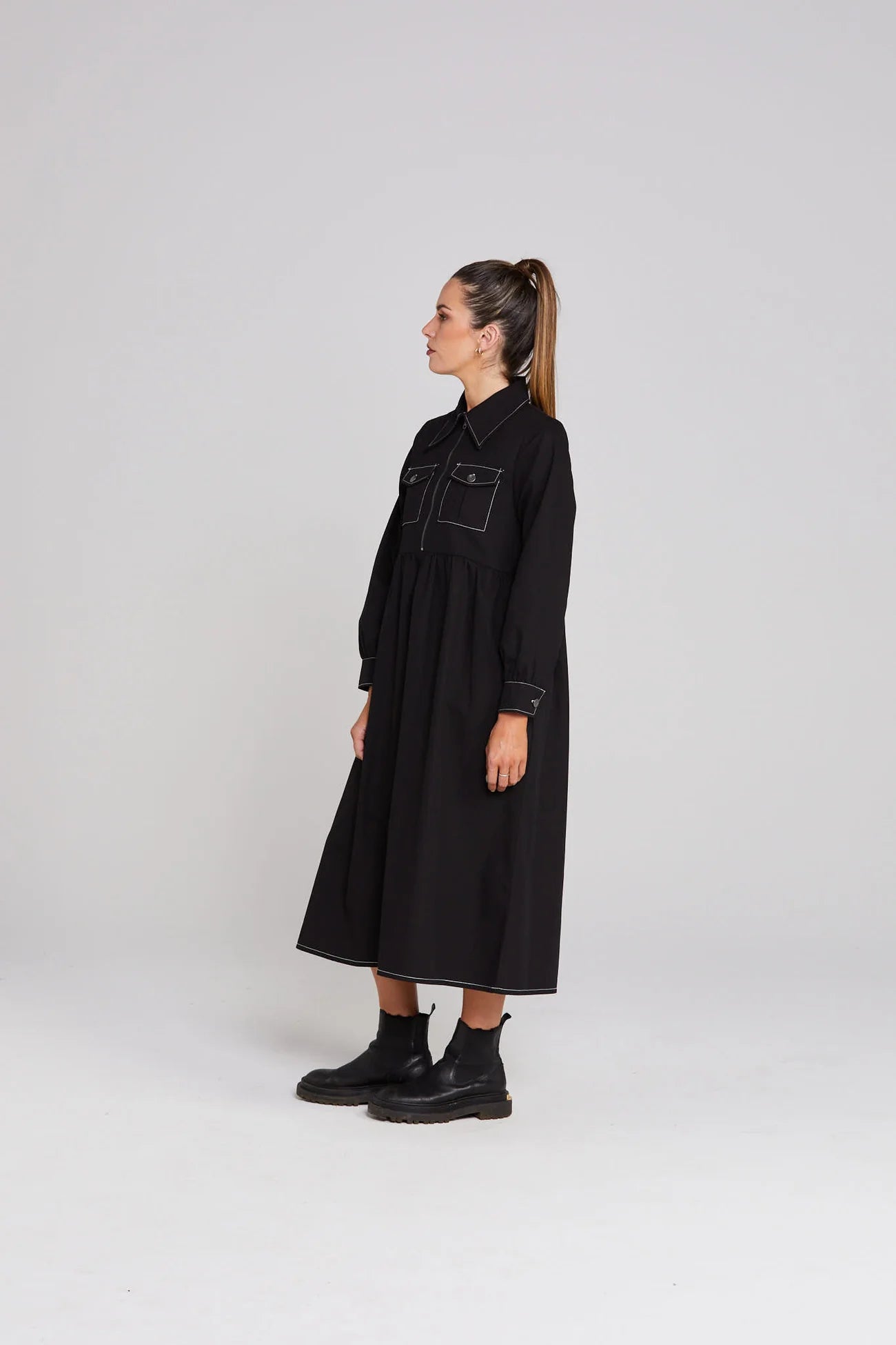 THING THING DELPHI DRESS - BLACK - THE VOGUE STORE