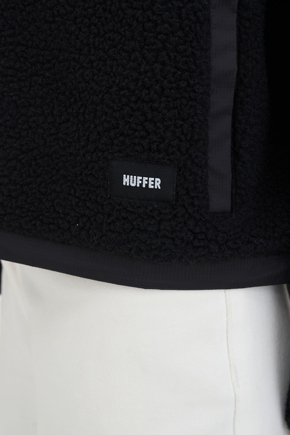 HUFFER POLAR FLEECE JACKET - BLACK - THE VOGUE STORE