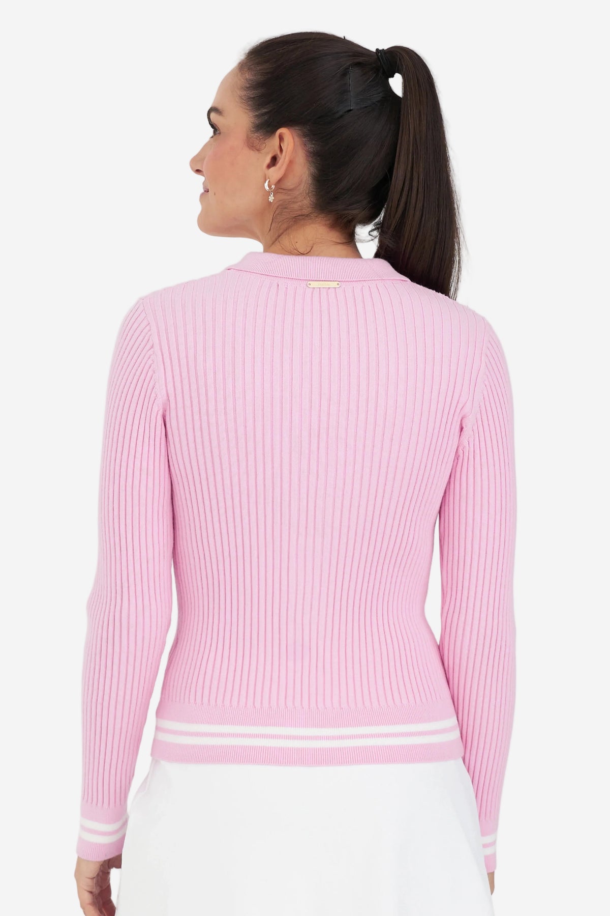 HUFFER FIELDS RIB CARDIGAN - CAMELLIA - THE VOGUE STORE