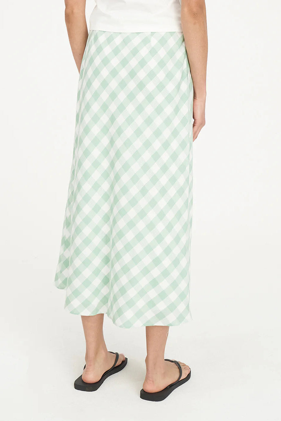 HUFFER CELINE LILA MIDI SKIRT - MATCHA/CHALK - THE VOGUE STORE
