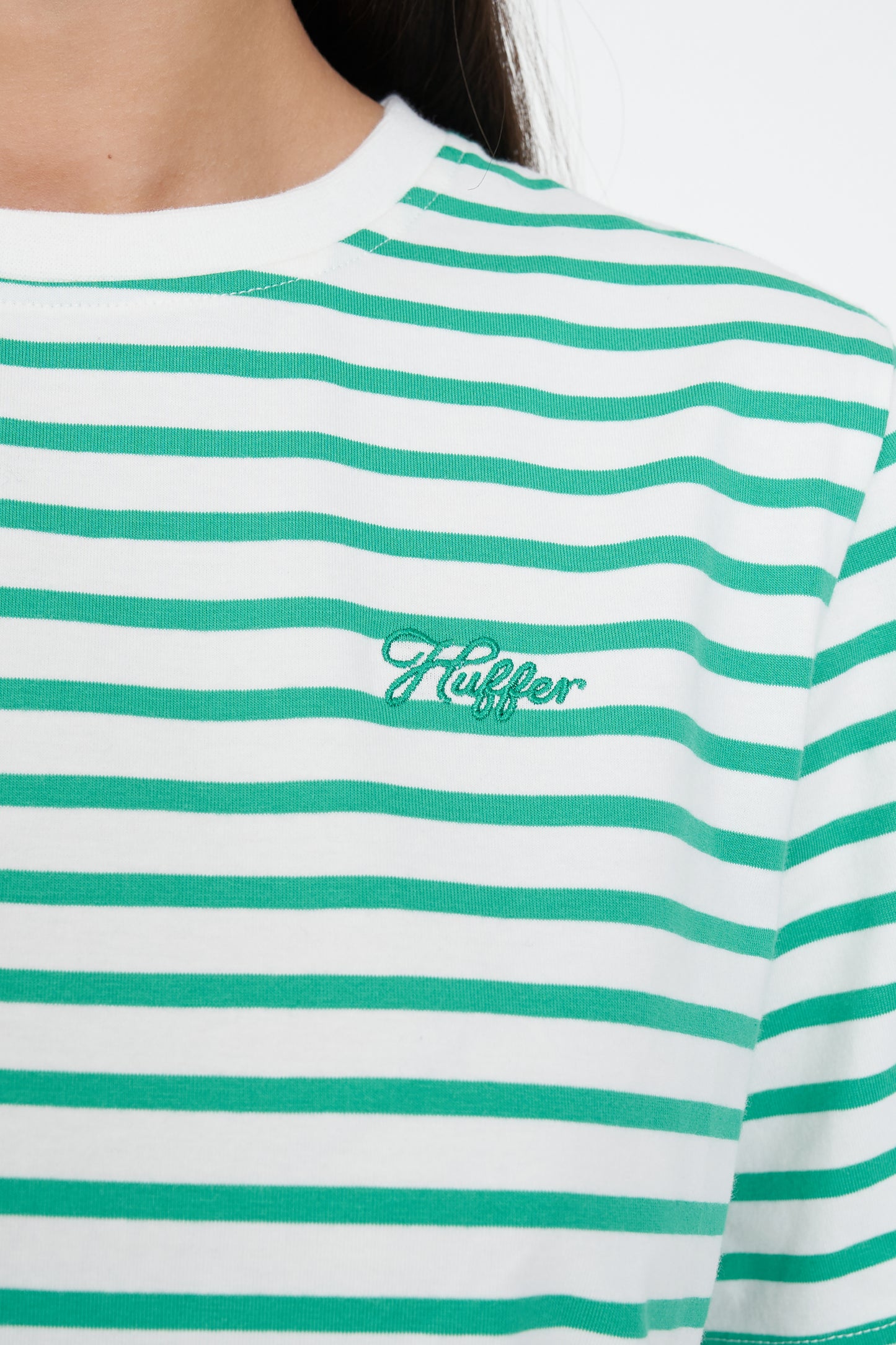 HUFFER OUI OUI CLASSIC TEE - CHALK/MEADOW - THE VOGUE STORE