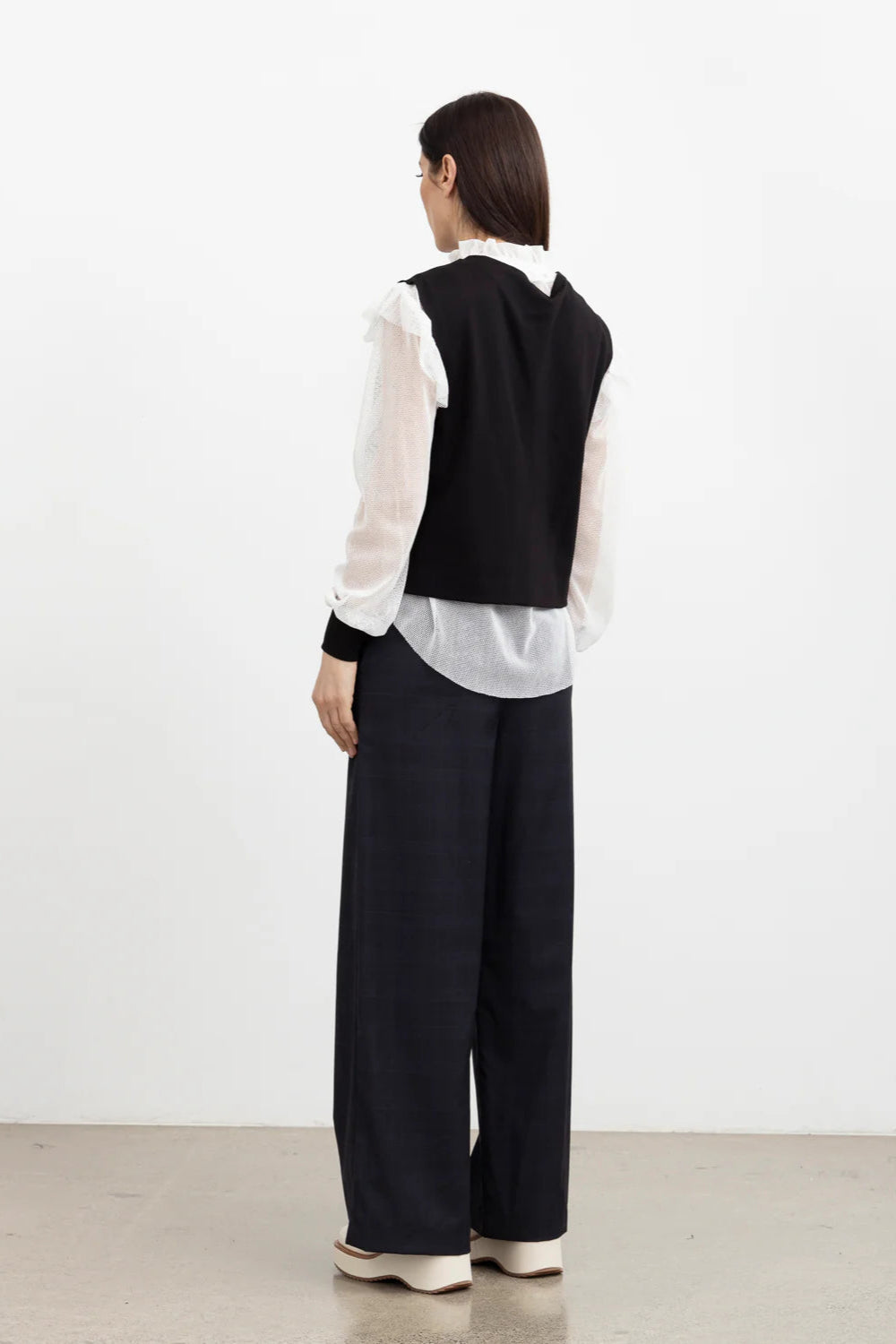 STYLE XLAB SOHO MESH TOP - WHITE - THE VOGUE STORE
