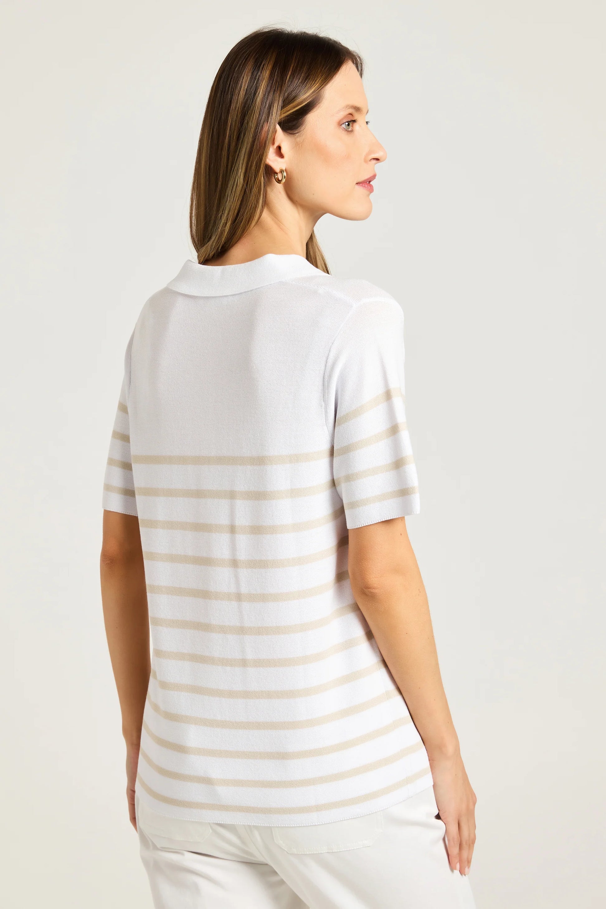 YARRA TRAIL LIBERTY KNIT - STONE/WHITE - THE VOGUE STORE