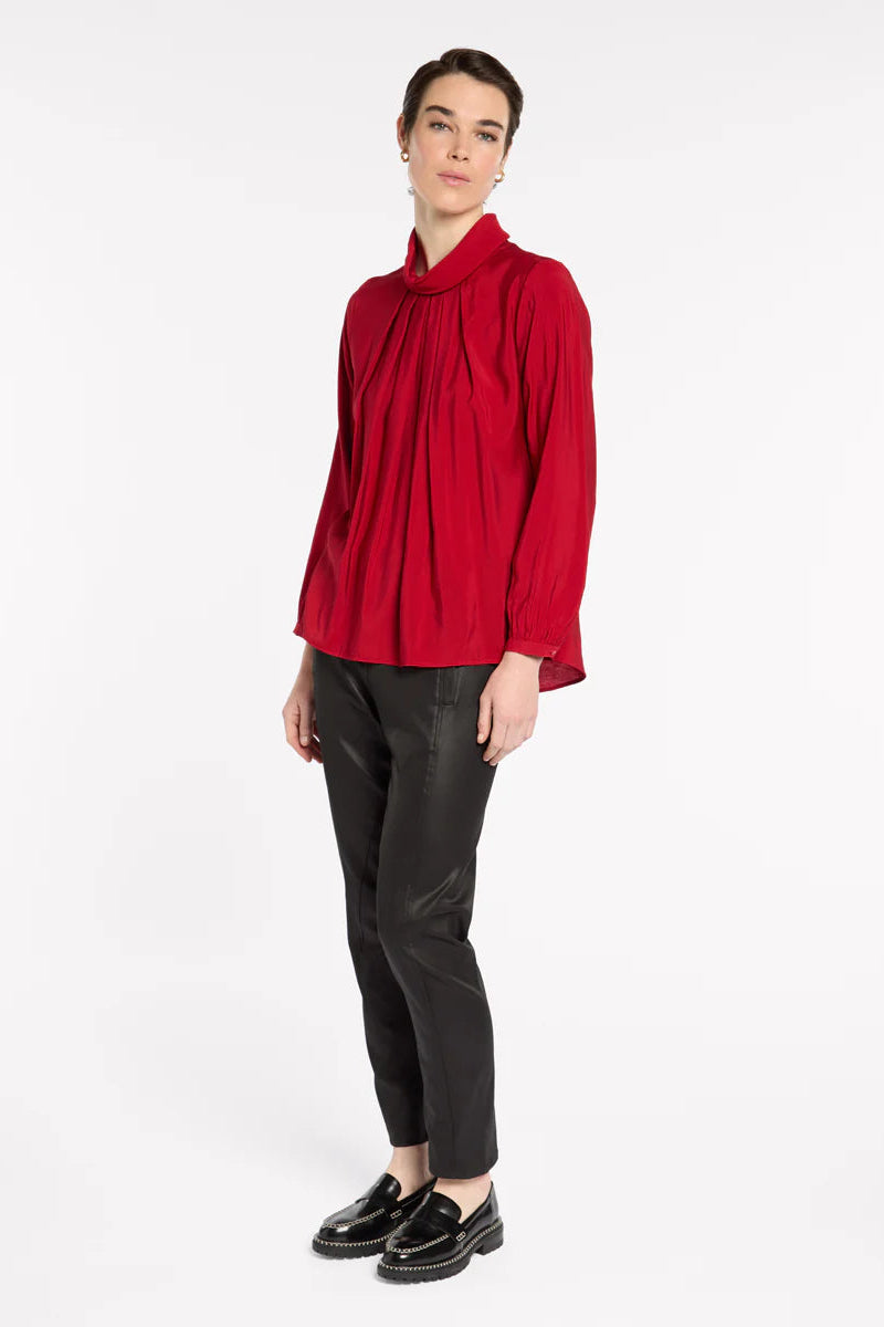 MARCO POLO ETERNAL PLEAT TOP - CRIMSON - THE VOGUE STORE