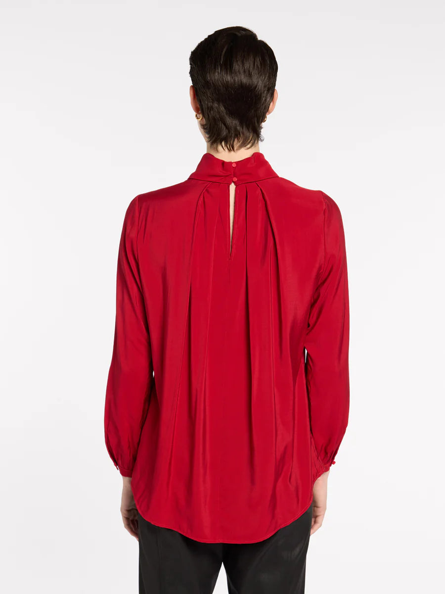 MARCO POLO ETERNAL PLEAT TOP - CRIMSON - THE VOGUE STORE